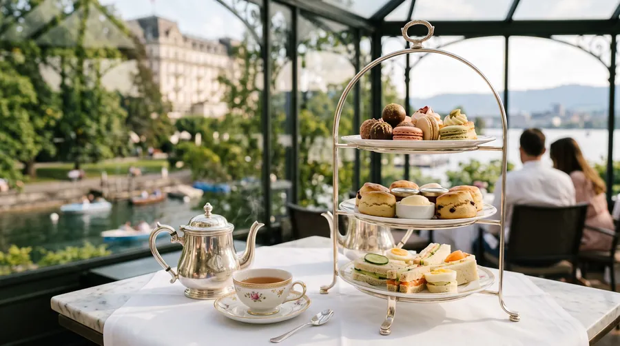 Pavillon, Baur au Lac, Afternoon tea in Zúrich