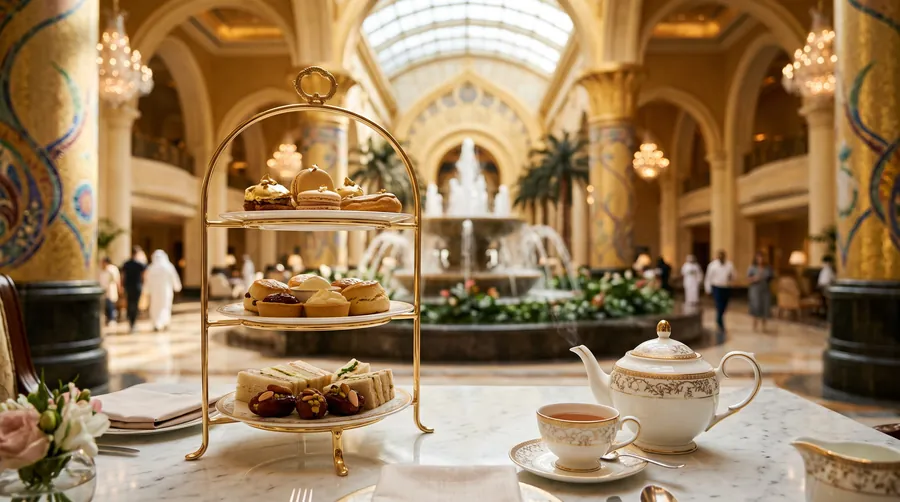 Sahn Eddar, Burj Al Arab, Afternoon tea in Dubái