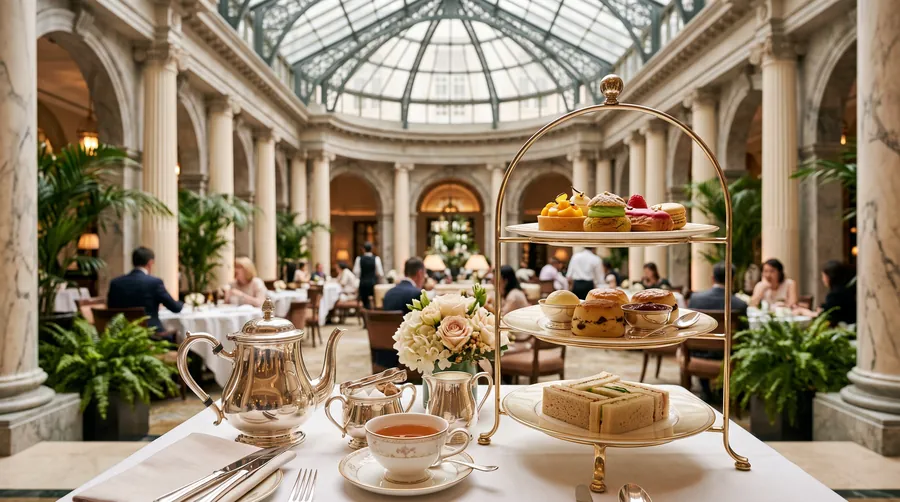 The Courtyard, The Fullerton Hotel, Afternoon tea in Singapur